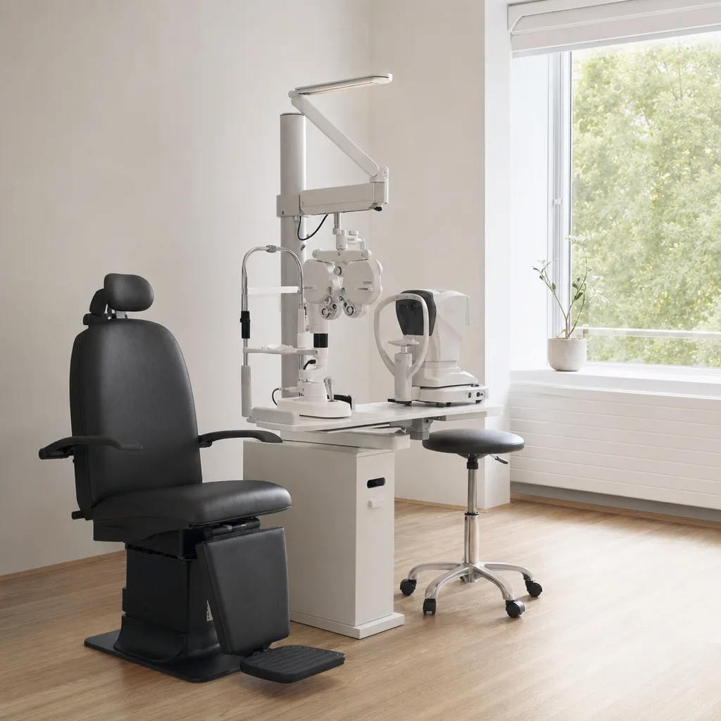 Synprovstavla med bokstäver hos optiker